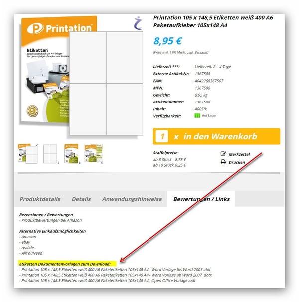 Printation Labels Templates Etiketten Vorlagen