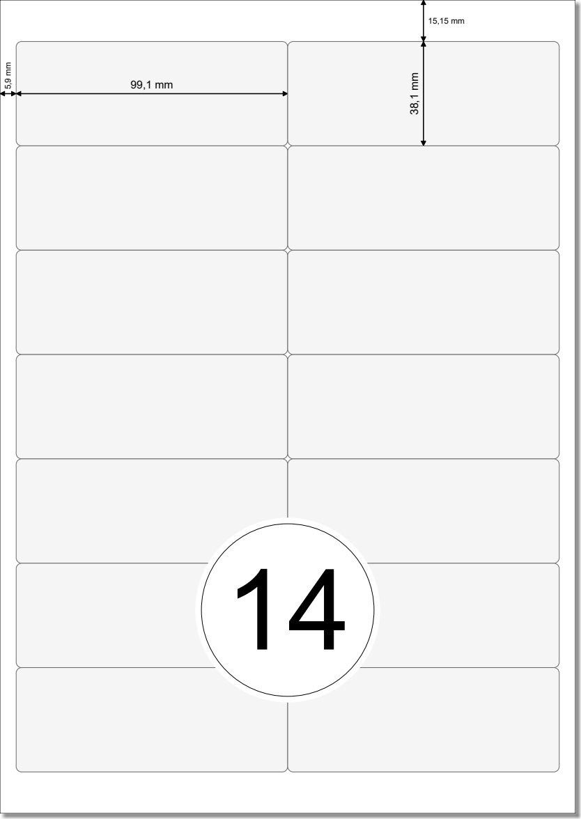 Etikettenvorlage 99,1x38,1 mm