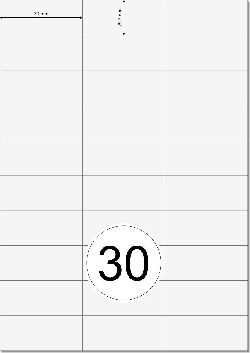 Etikettenvorlage 70x29,7 mm