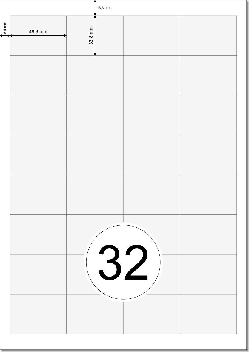 Etikettenvorlage 48,3x33,8 mm