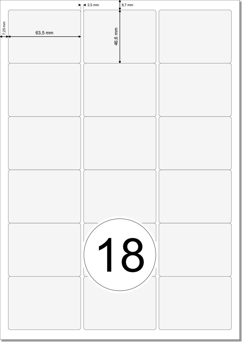 Etikettenvorlage 63,5x46,6 mm