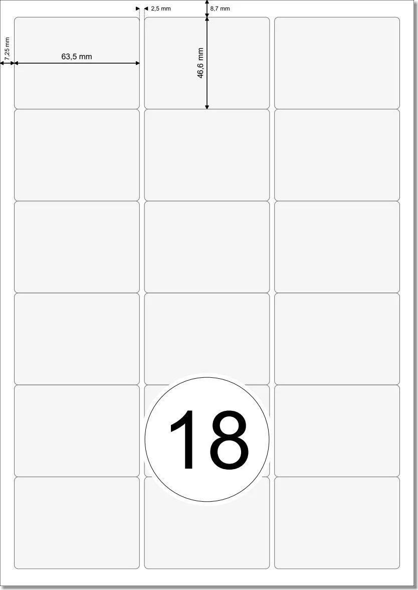 Etikettenvorlage 63,5x46,6 mm