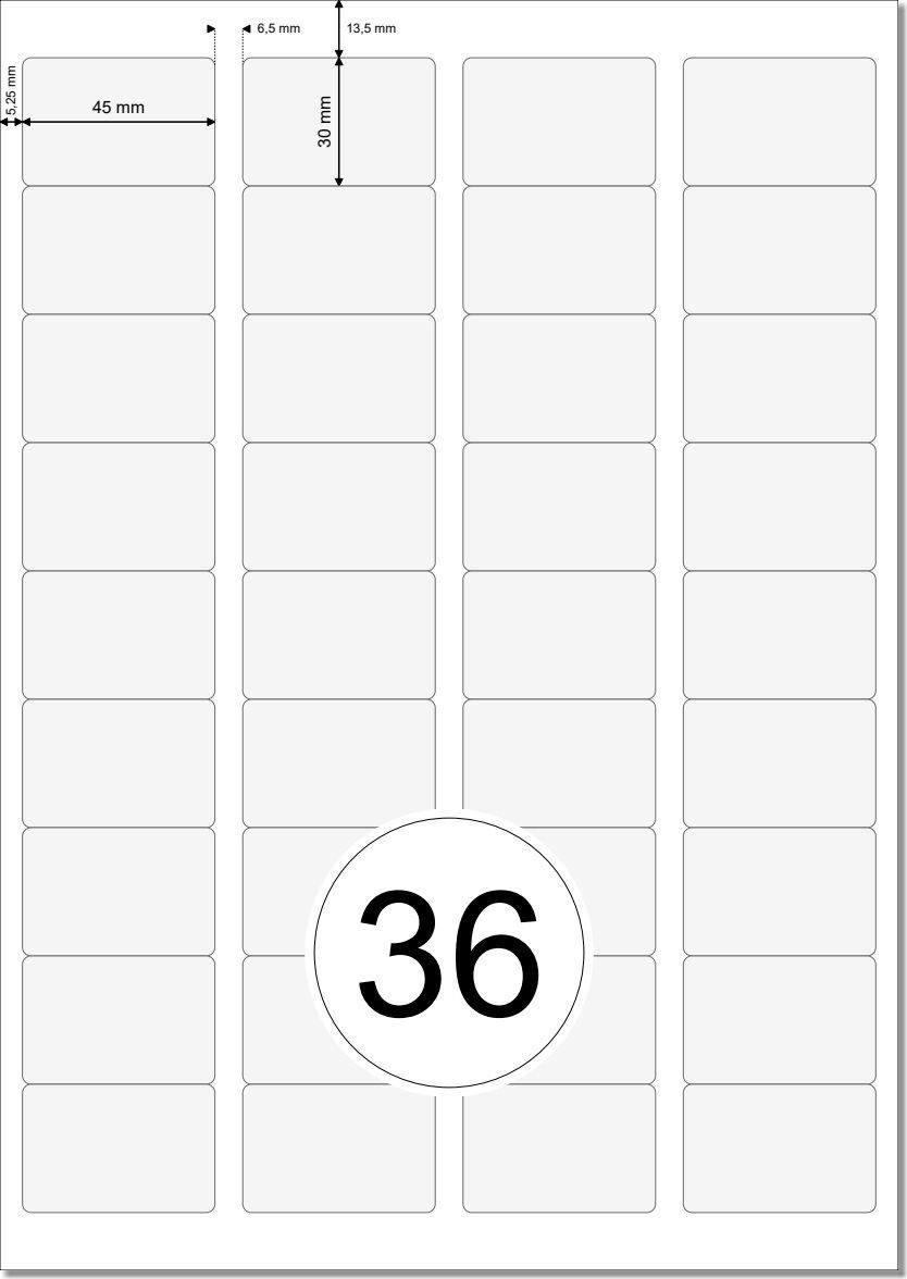 Etikettenvorlage 45x30 mm