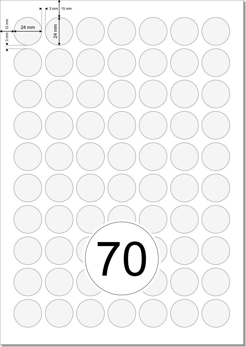 Etikettenvorlage 24mm rund