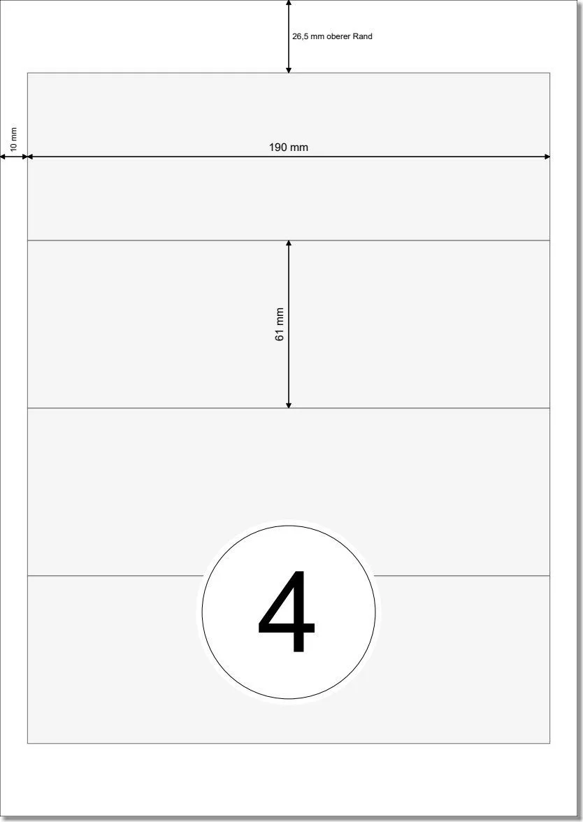 Etikettenvorlage 190x61 mm
