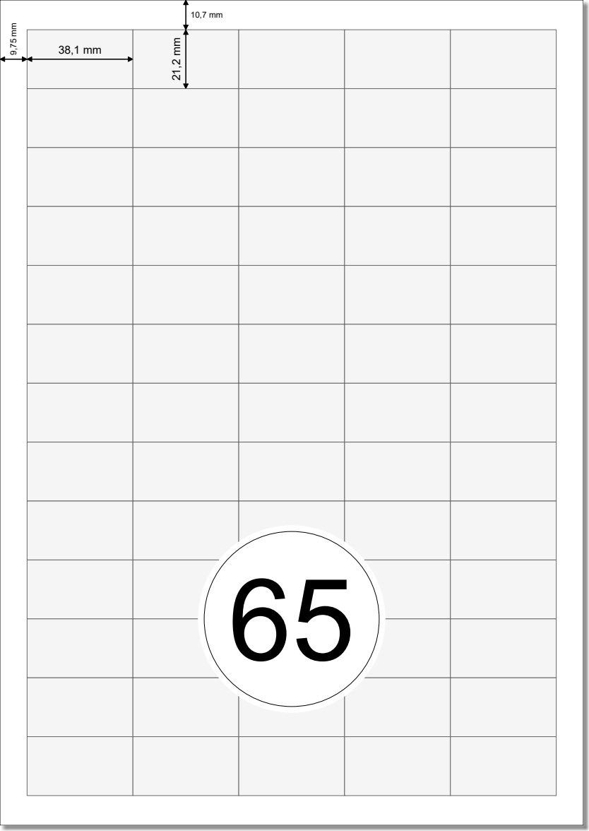 Etikettenvorlage 38,1x21,2