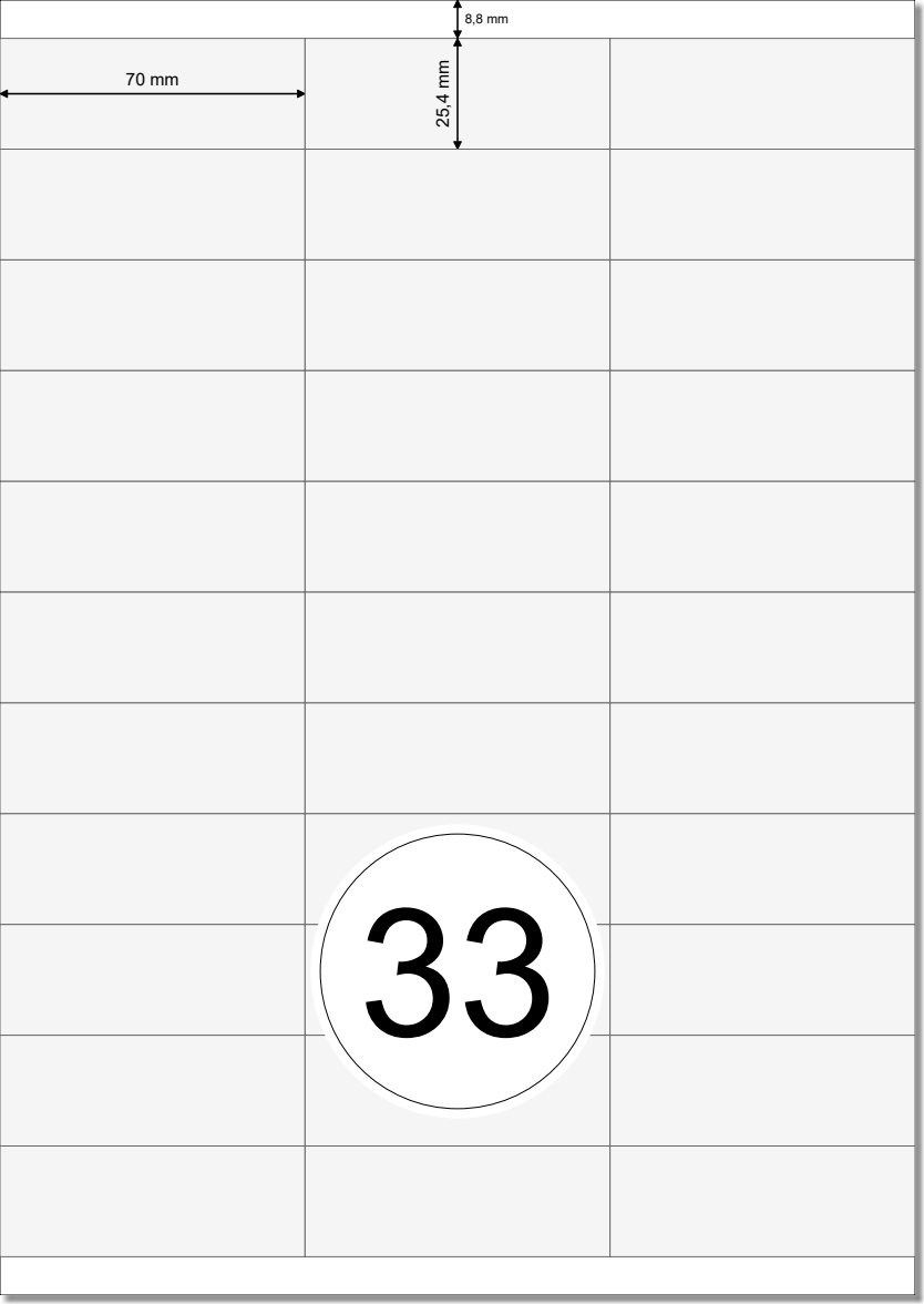 Etikettenvorlage 70x99,1 mm