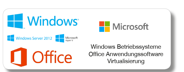 Zur Produktseite für Windows Betriebssysteme, Office Anwendungssoftware, Virtualisierung von Microsoft   *noch im Aufbau*
