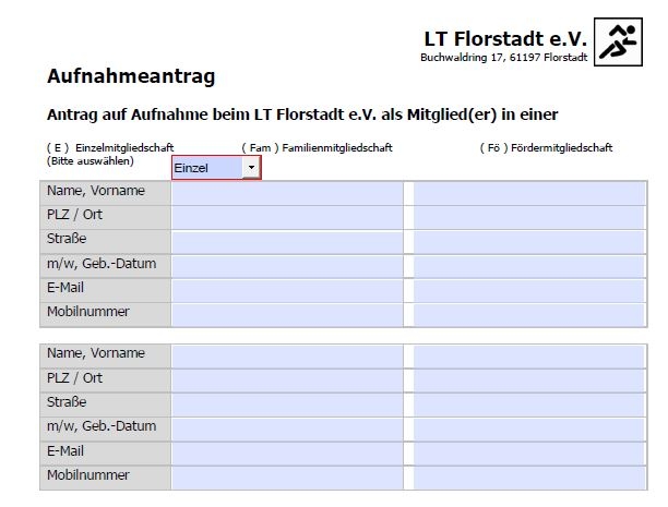 Aufnahmeantrag Lauftreff Florstadt e.V.