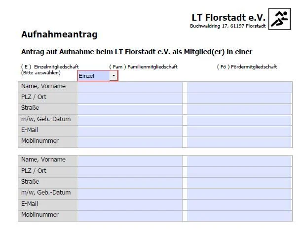 Aufnahmeantrag Lauftreff Florstadt e.V.
