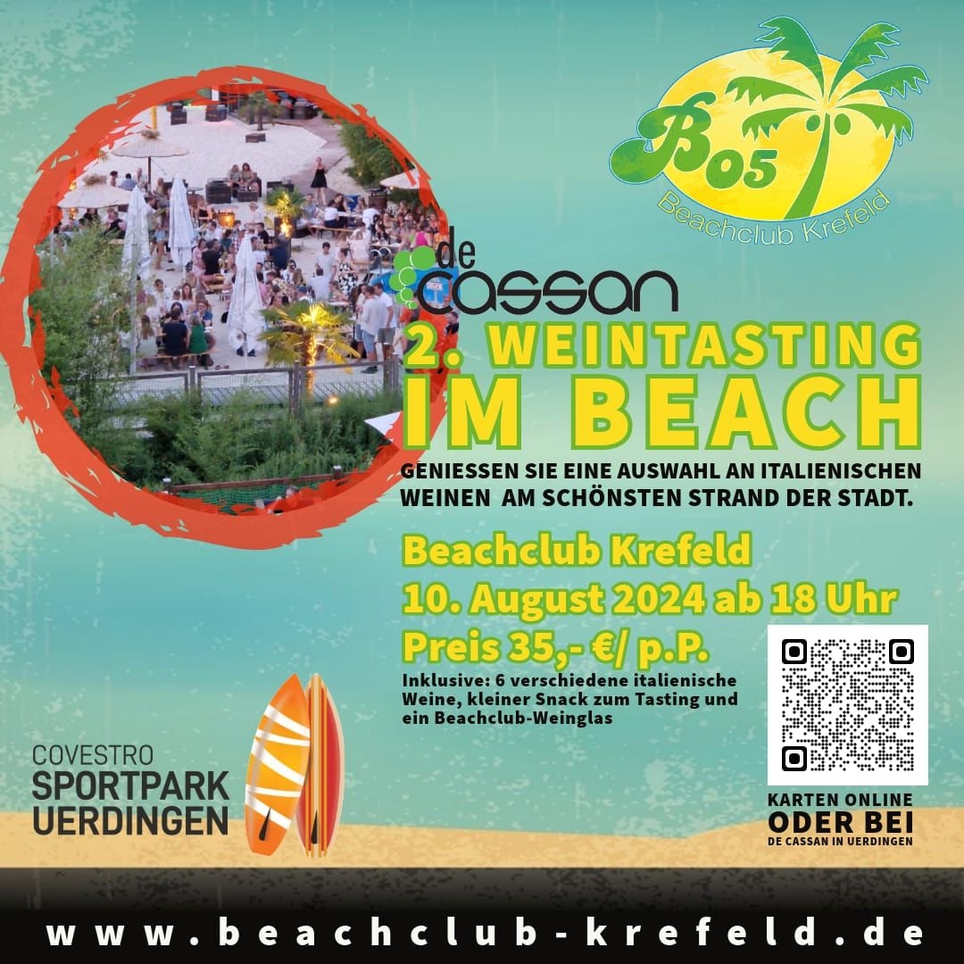 Weinprobe im Beachclub Krefeld