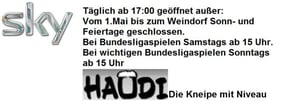 Termine | Haudi  Die Kneipe mit Niveau