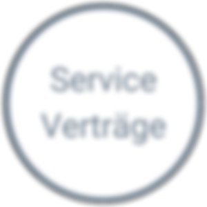weißer kreisförmiger Button mit grauem Rand mit der Aufschrift Service Verträge