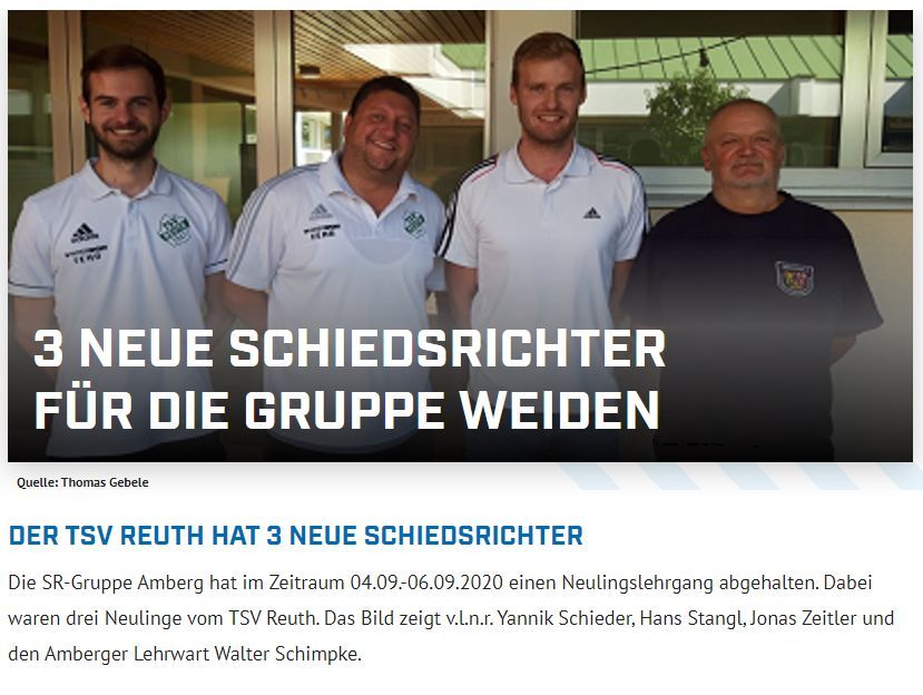 ⚽ Schiedsrichter - Info ⚽ | TSV Reuth