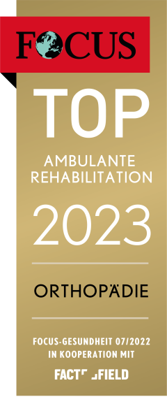 Unser erworbenes Focus-Siegel TOP Ambulante Rehabilitation 2023
