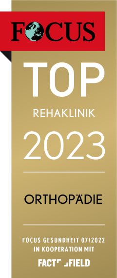 Unser erworbenes Focus-Siegel TOP Rehaklinik 2023