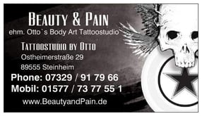 Willkommen! | Tattoo Studio Otto's Body Art Beauty & Pain