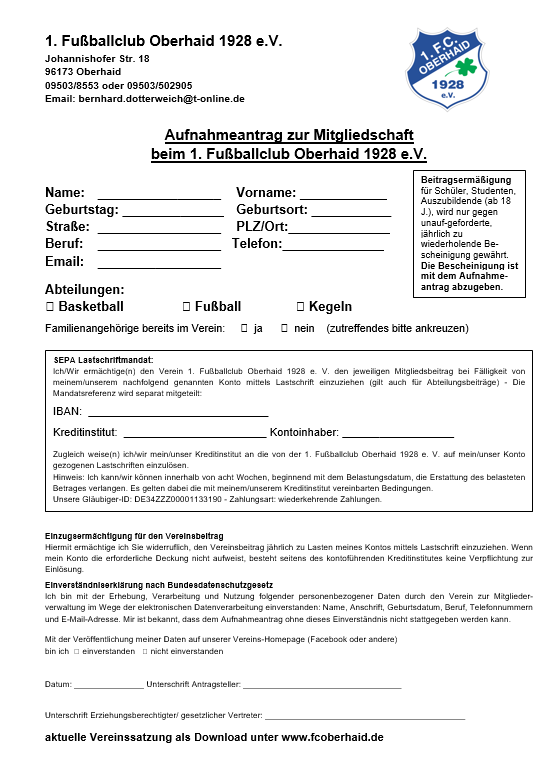Anmeldeformular 1
