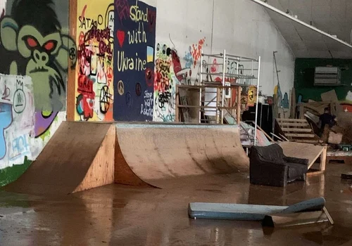 Zukunft des Jugendtreffs Wiebelskirchen und seiner Skatehalle nach Hochwasser ungewiss