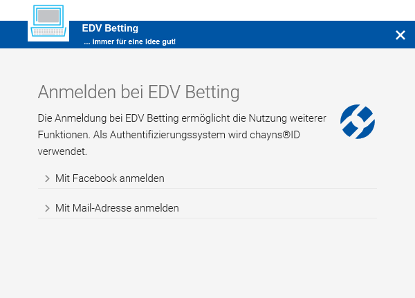 Hinweis zur Anmeldung