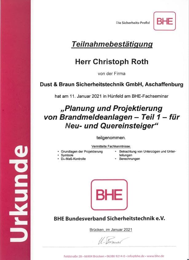 Aktuell | Dust & Braun Sicherheitstechnik GmbH