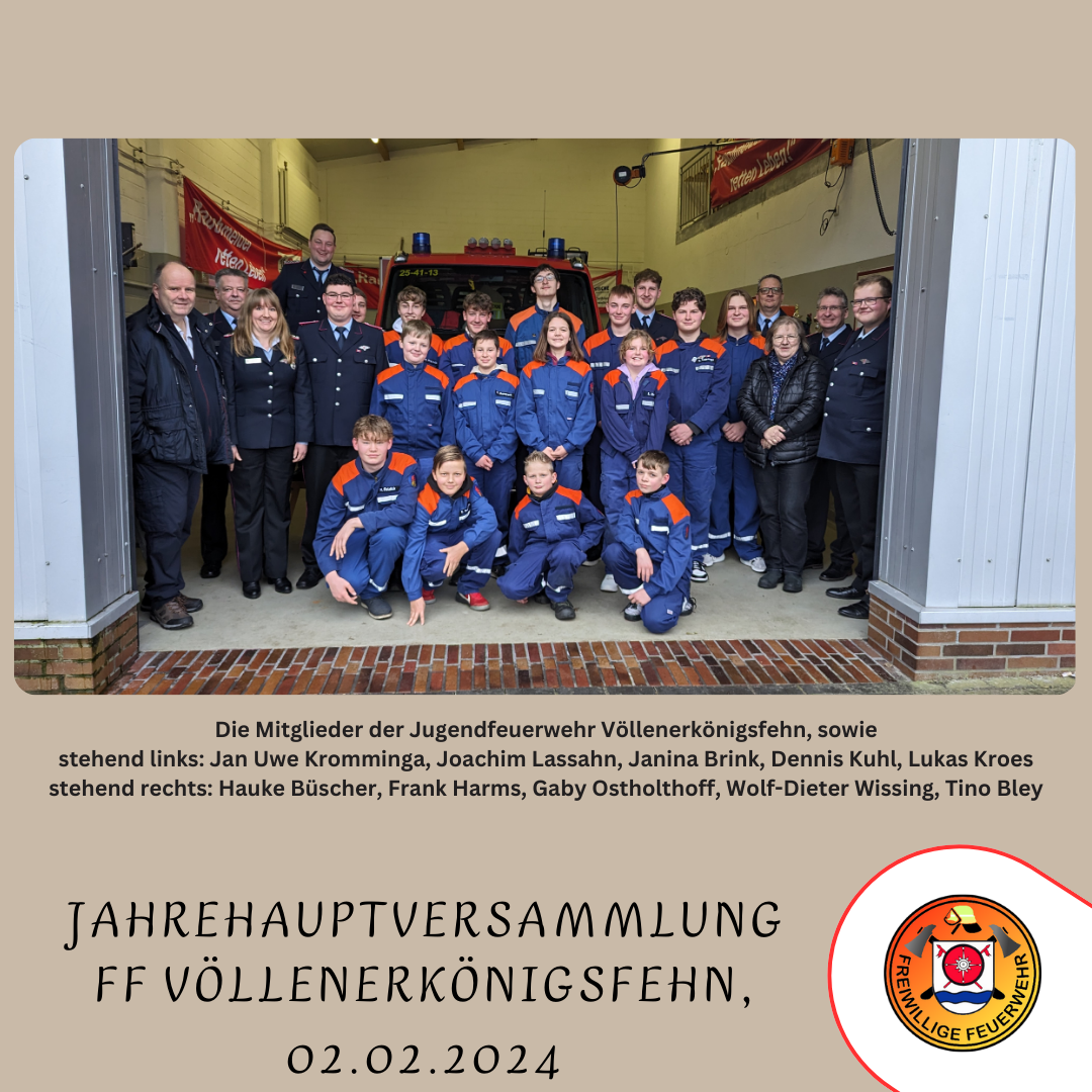 Mitgliederversammlung Jugendfeuerwehr Völlenerkönigsfehn