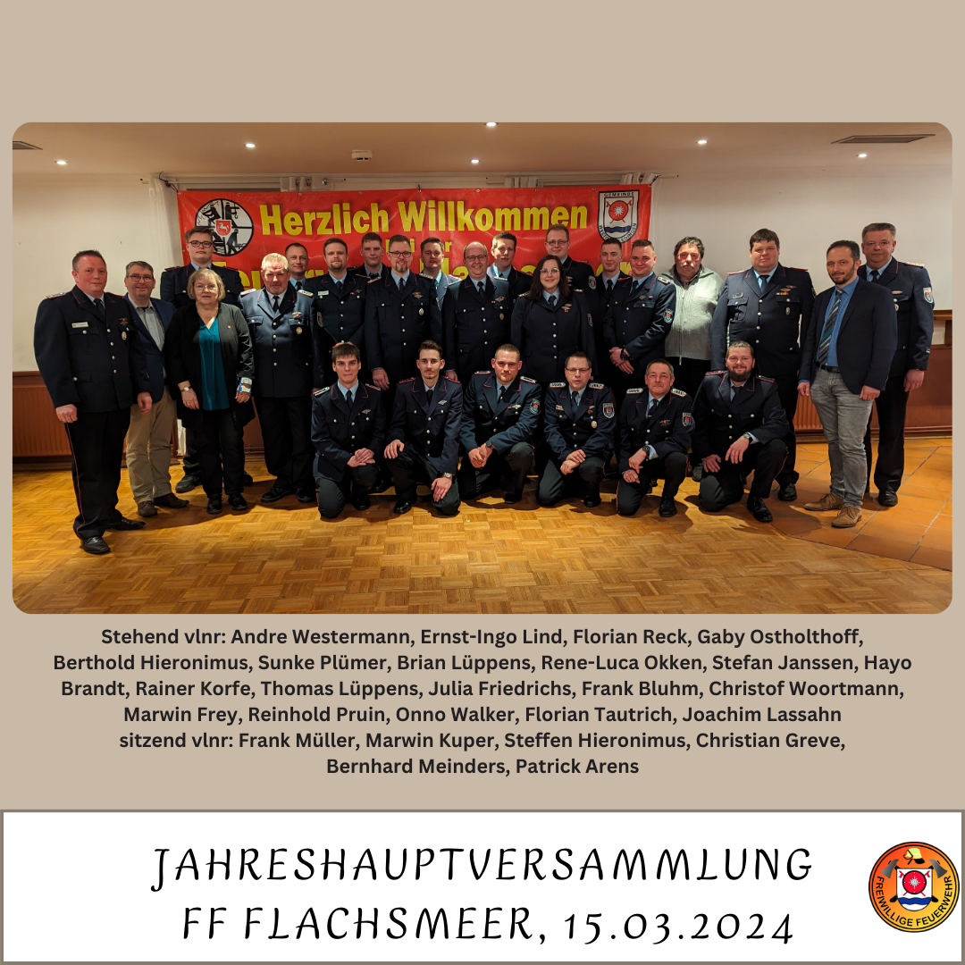 Mitgliederversammlung Feuerwehr Flachsmeer
