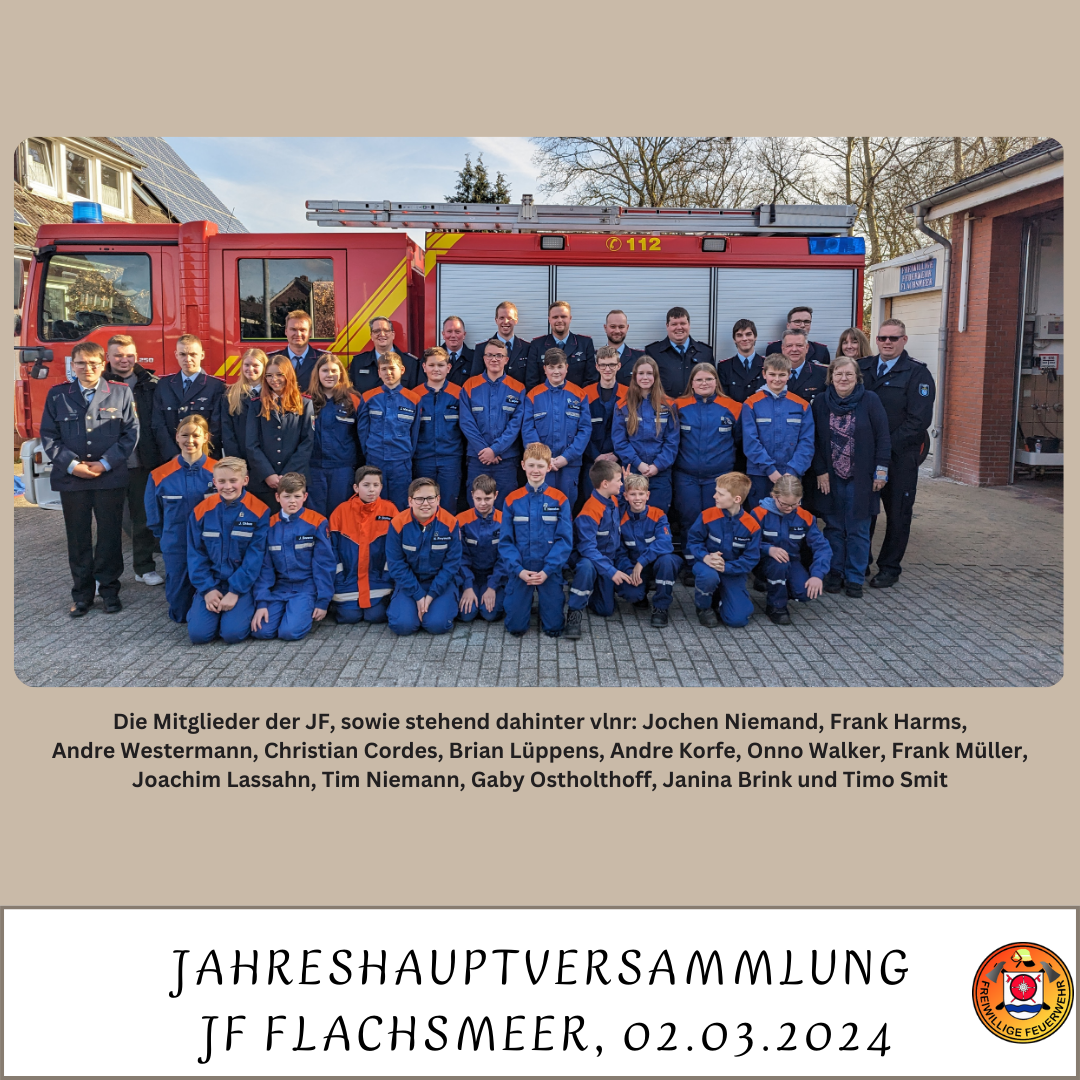 Mitgliederversammlung Jugendfeuerwehr Flachsmeer