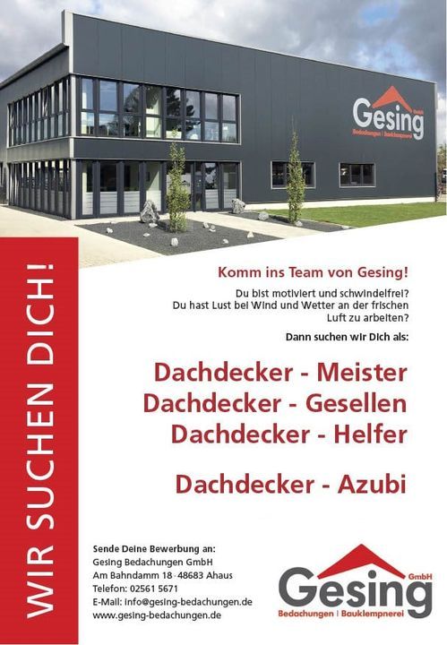 Aktuelle Neuigkeiten | Gesing Bedachungen GmbH