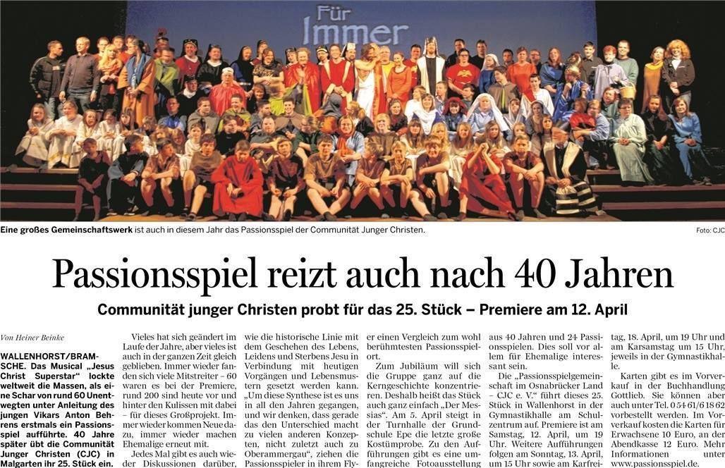 Passionsspiel reizt ach nach 40 Jahren | NOZ