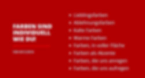 Farben sind individuell - Farbkategorien