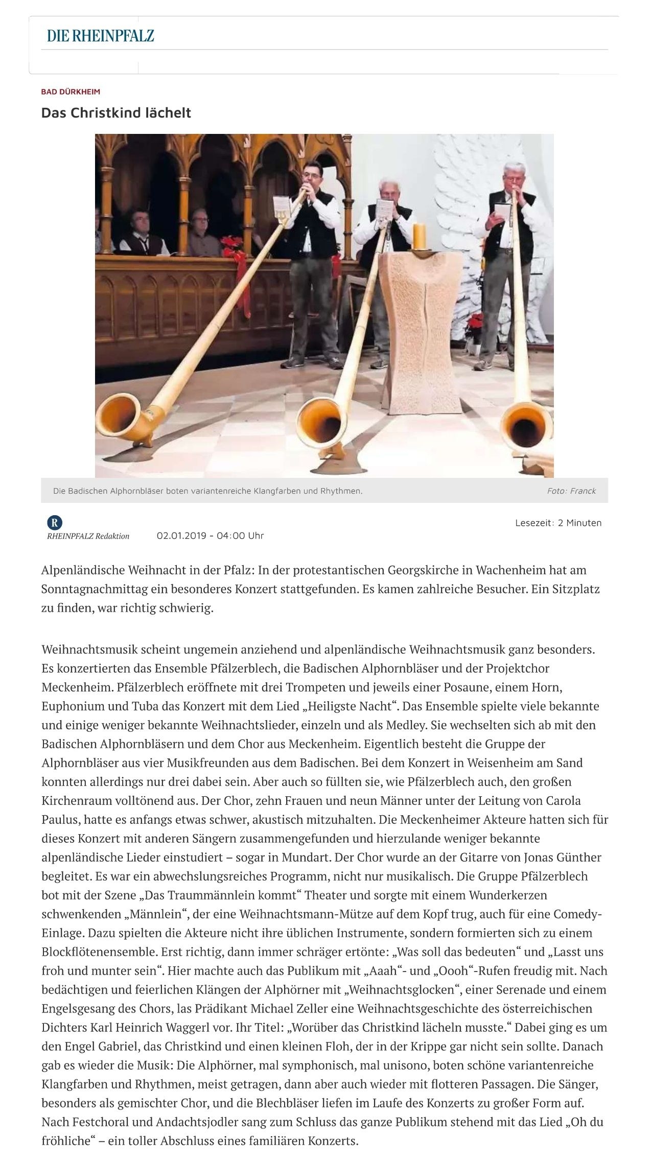 Alpenländische Musik in der Pfalz, Wachenheim, mit den Badischen