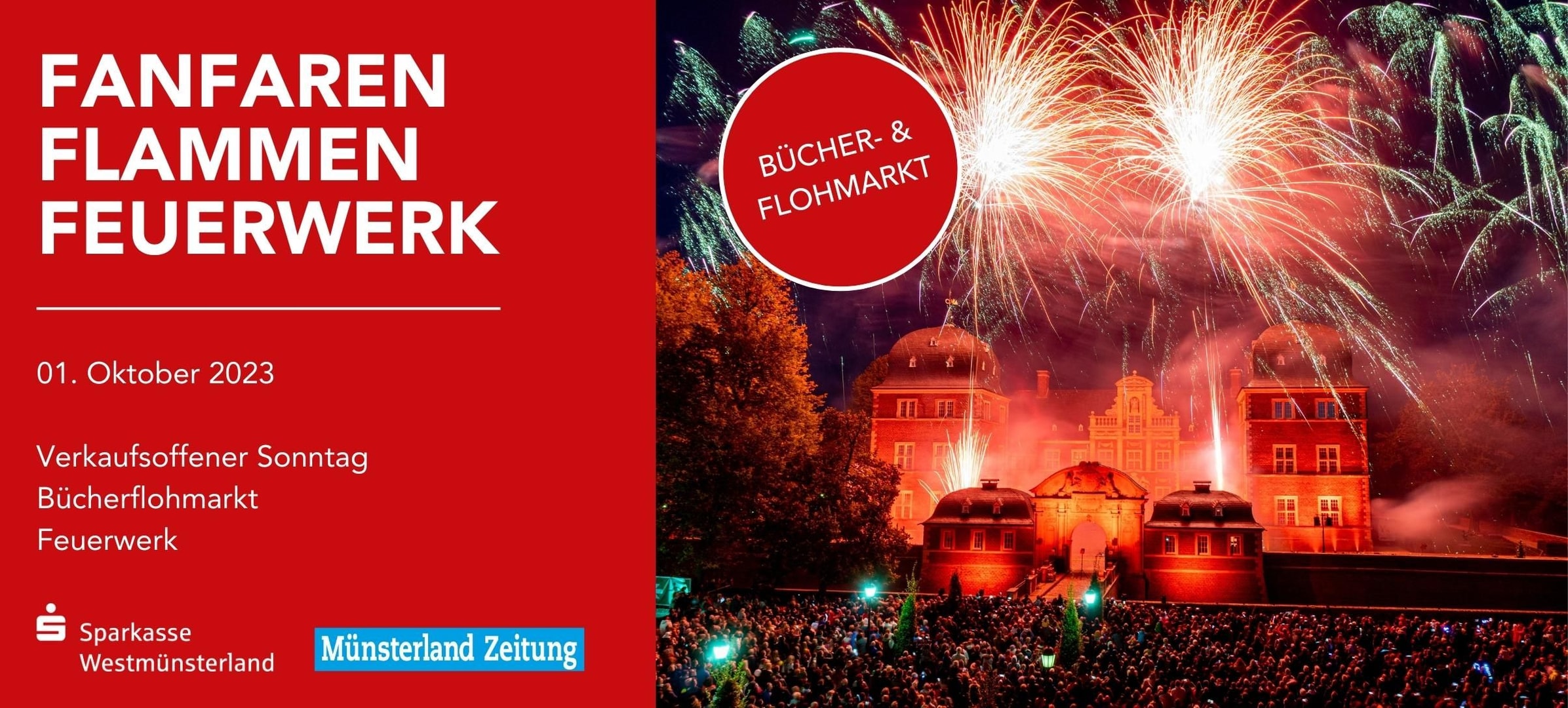 Fanfaren Flammen Feuerwerk & Büchermarkt