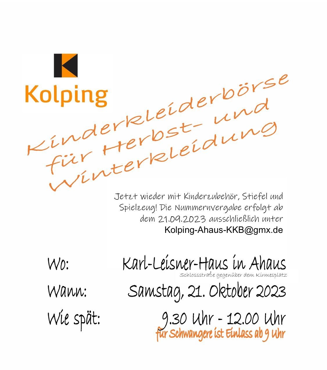 Kolping Kinderkleiderbörse für Herbst- und Winterkleidung