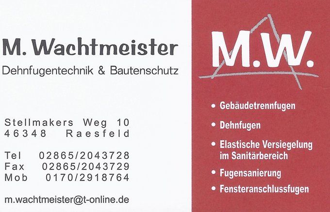 Dehnfugentechnik Wachtmeister Online-Shop