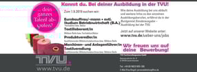 Anmelden | Ausbildung bei TVU Textilveredlungsunion GmbH & Co. KG