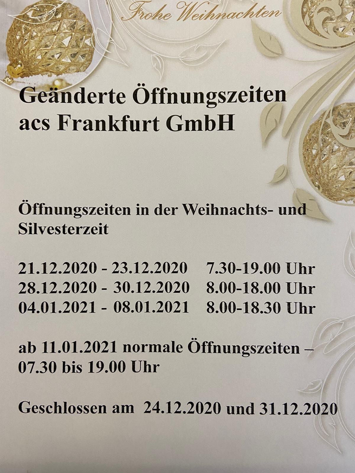 Aktuell | acs Frankfurt GmbH
