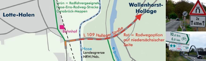 Die Strecke entlang der L109.