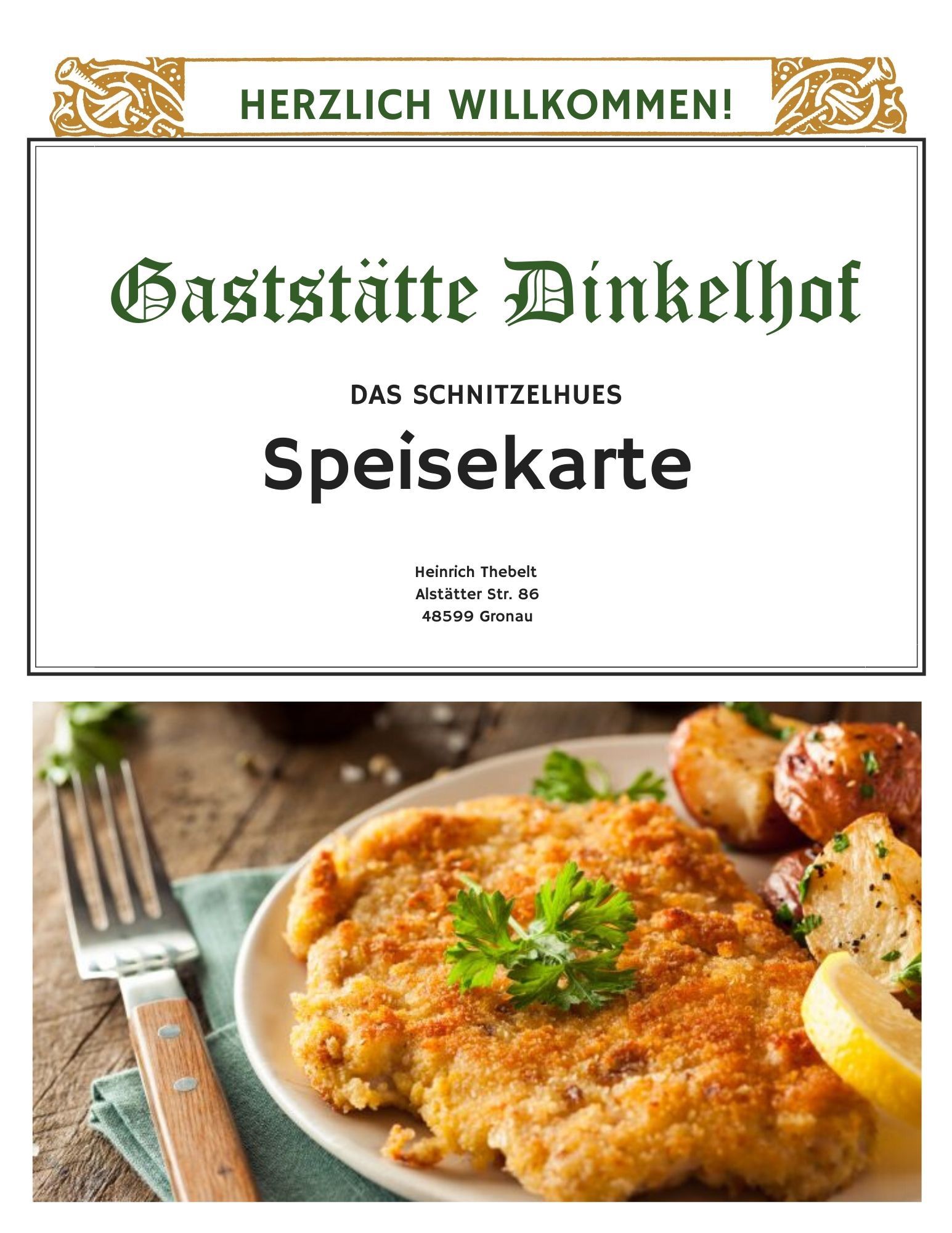 Speisekarte | Gaststätte Dinkelhof