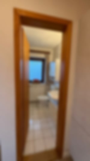 Blick ins Badezimmer mit Dusche