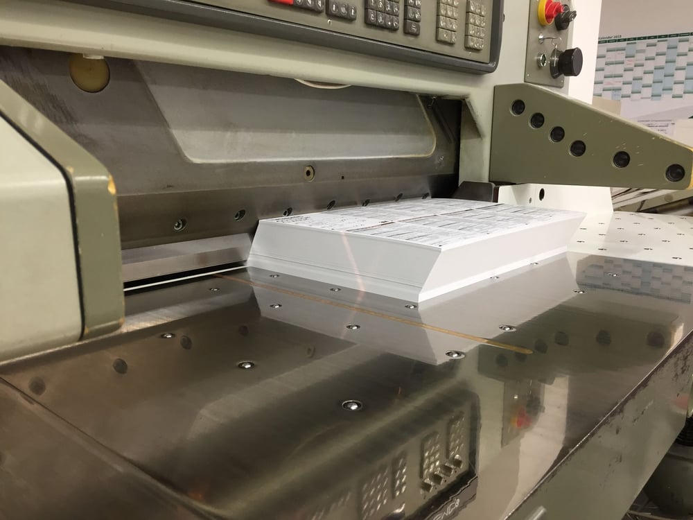 Polar Schneidemaschine für Papier in der Druckerei Schaten in Ahaus