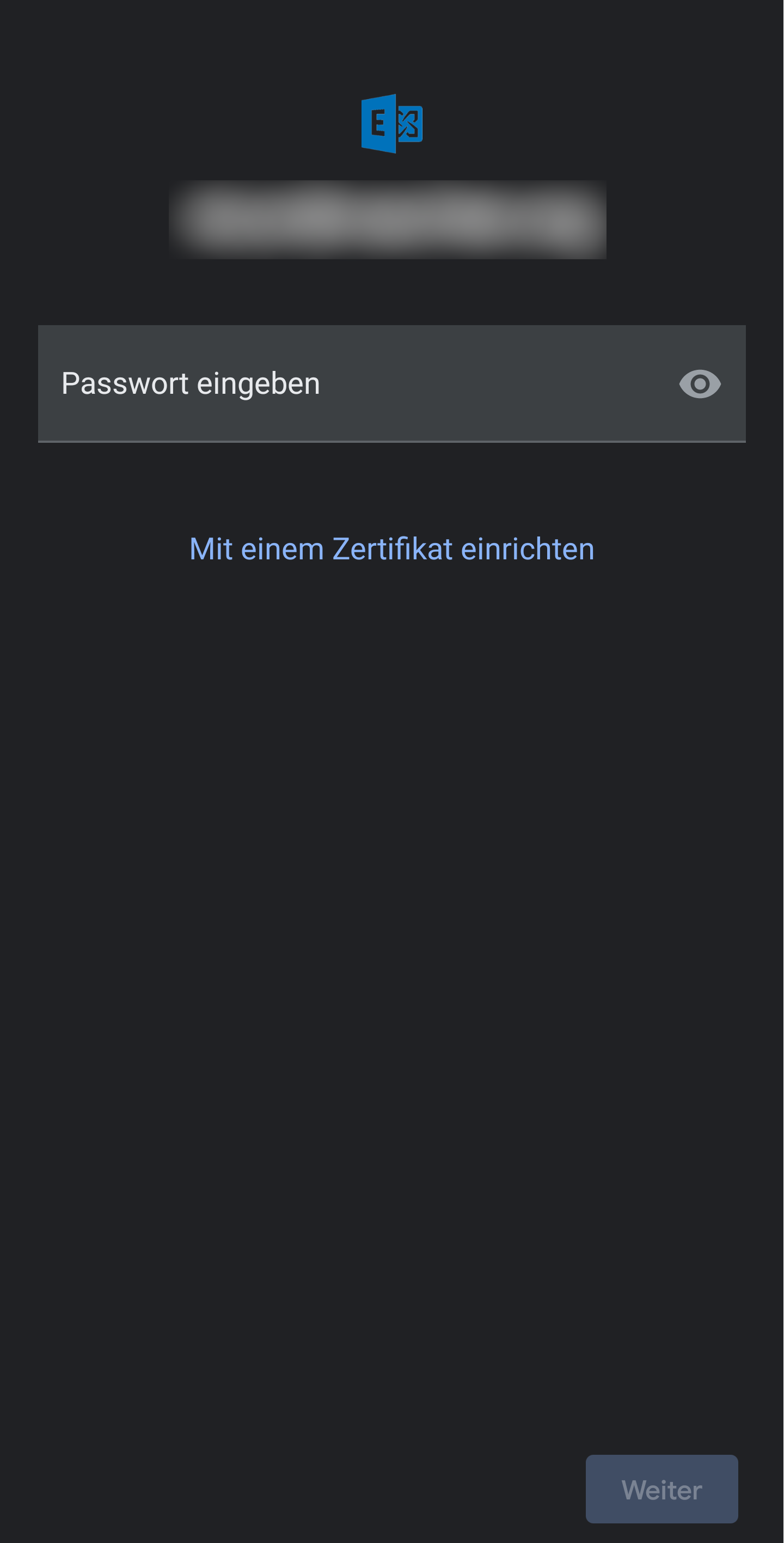 Passwort angeben