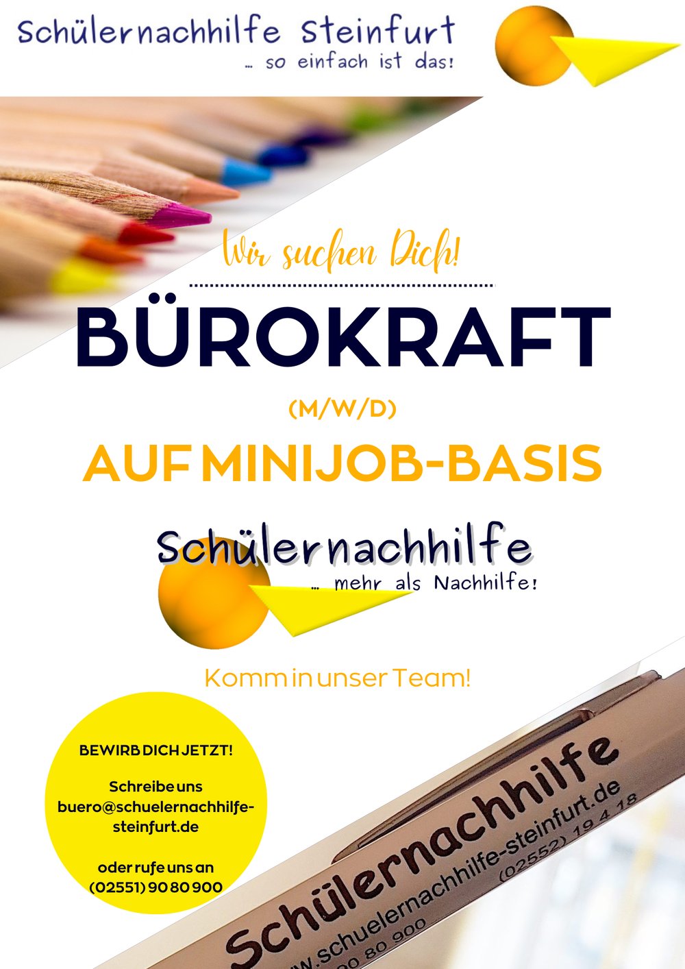 Bürokraft Minijob Schülernachhilfe Steinfurt