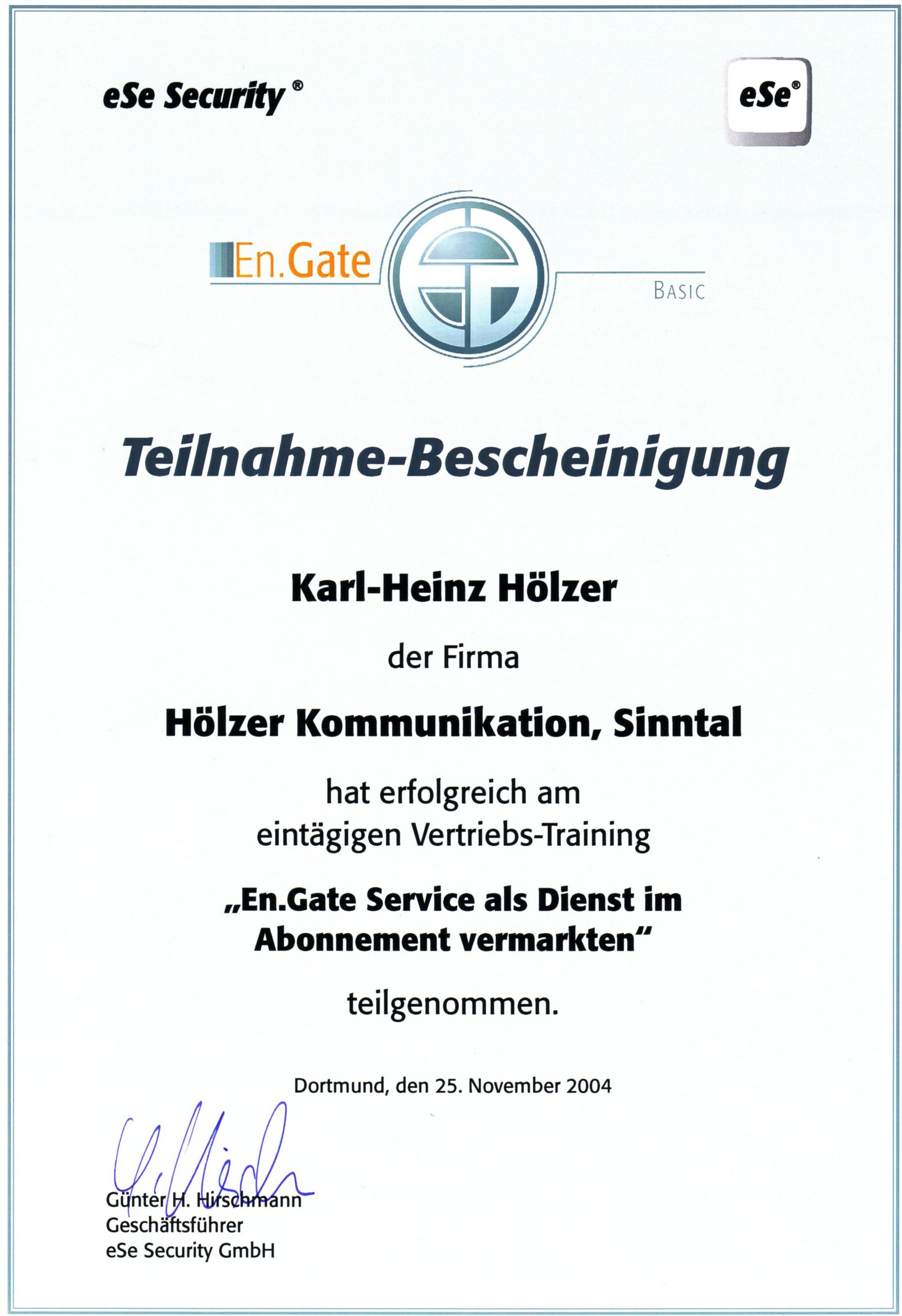 En.Gate Vertriebs-Training, 2004