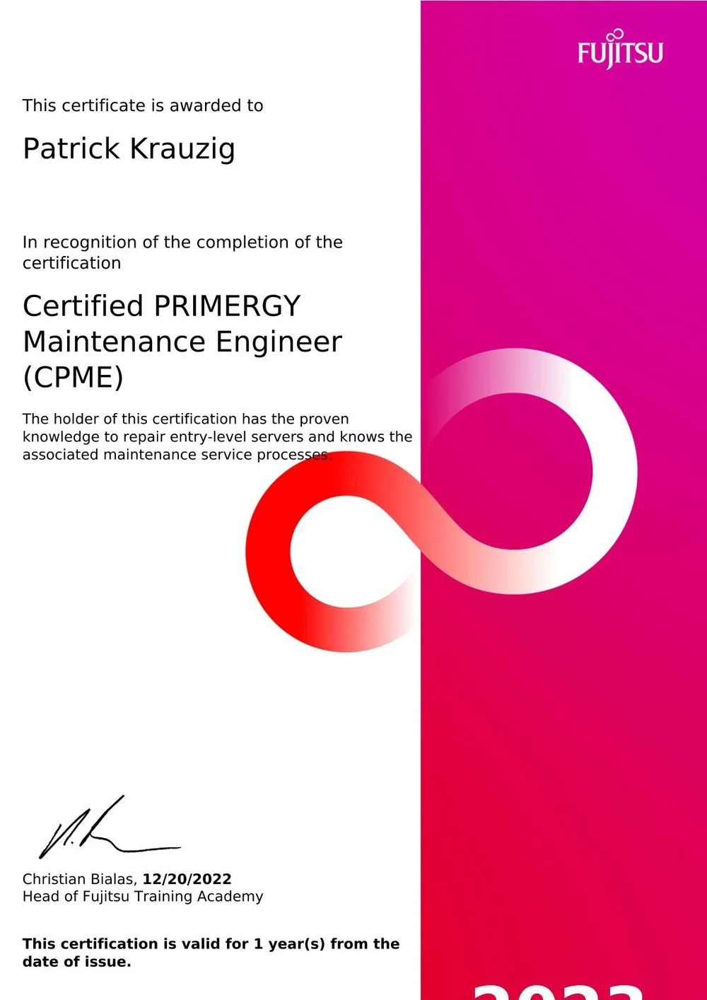 FUJITSU Certified PRIMERGY, 2022