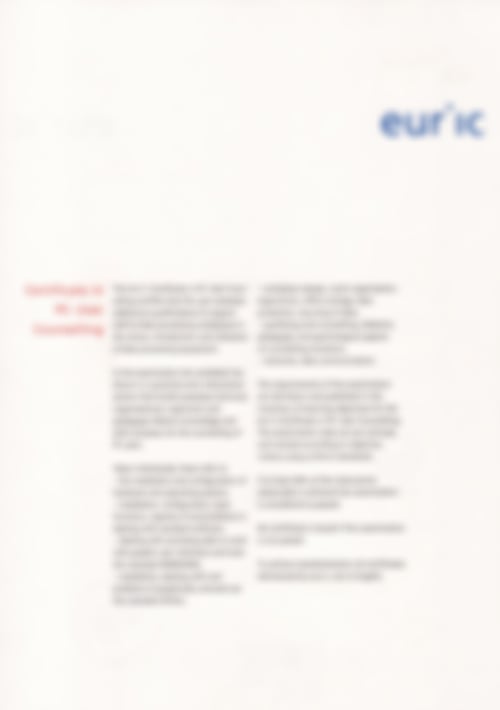 euric Zertifikat in PC User Counselling, 1997