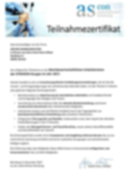 ascon Teilnahmezertifikat 2017 der Firma Hölzer Kommunikation