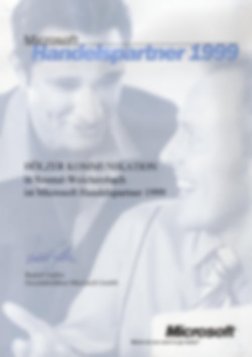 Microsoft Handelspartner 1999