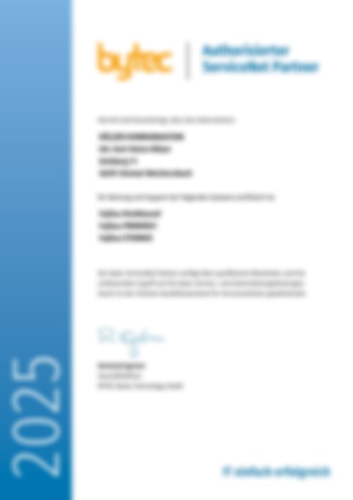Autorisierter ServiceNet Partner von Bytec 2025
