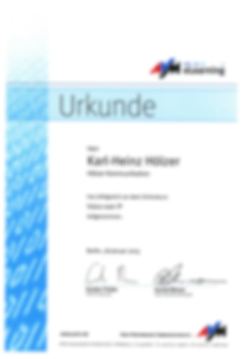 AVM Onlinekurs Voice over IP Urkunde, 2005